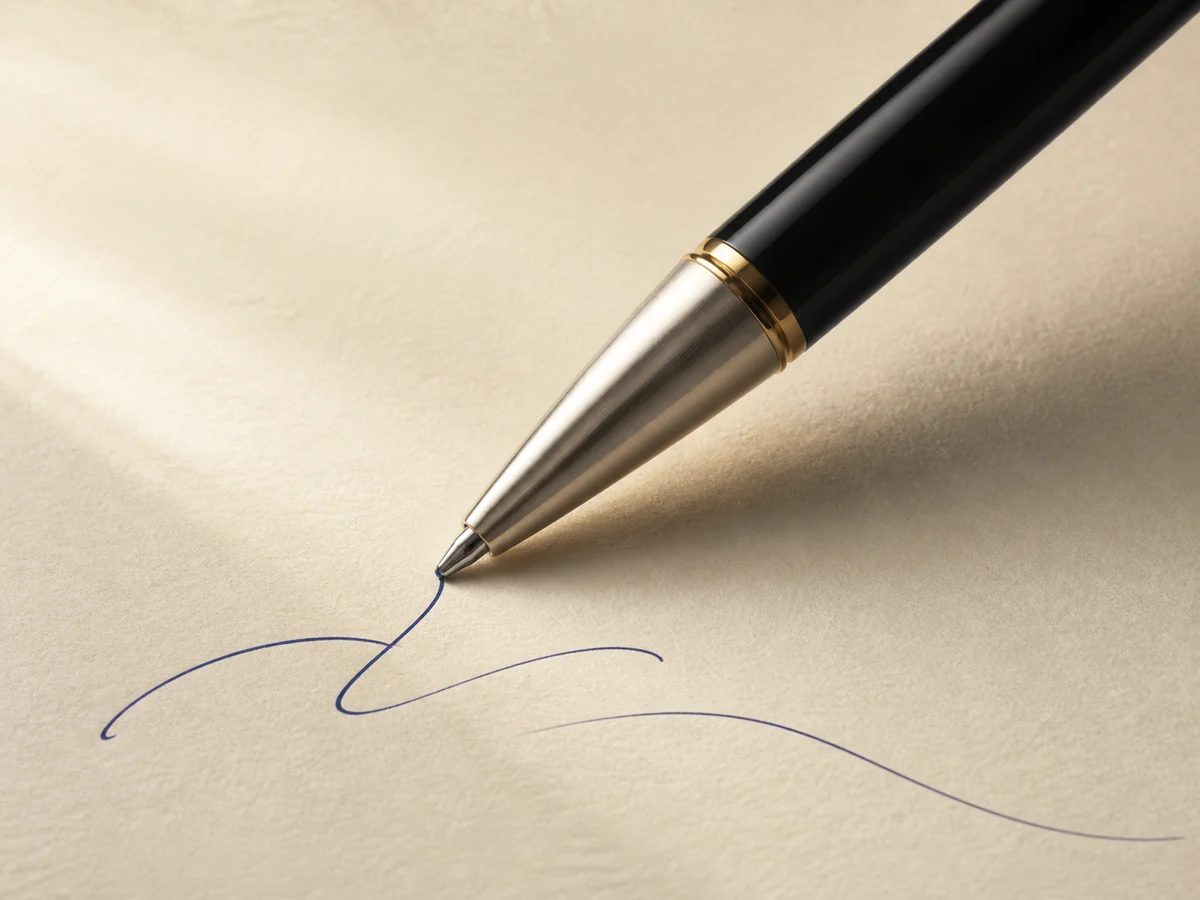 Illustration éditoriale — Stylo bille